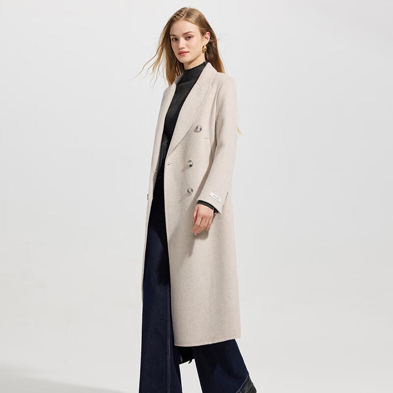 Women's Premium Lapel Wool Blend Long Coat