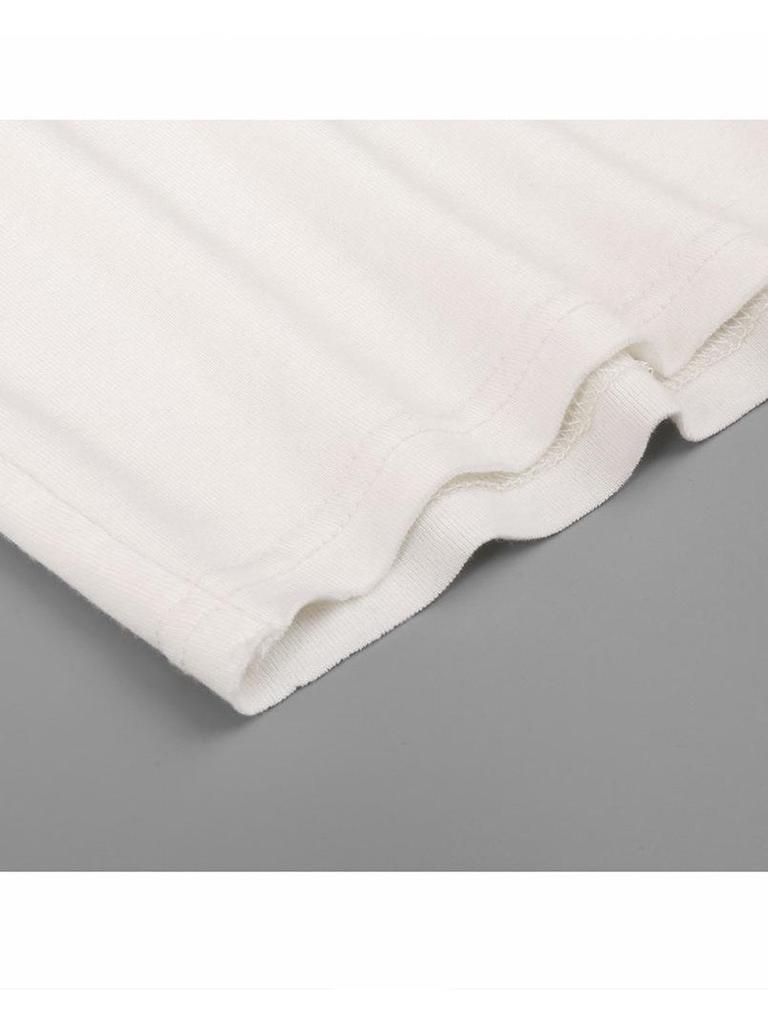 Peachzhou Mousse Elastic Three-Layer Raw-Edge Collar Casual Loose Wide Round Neck Long Sleeve Base Layer
