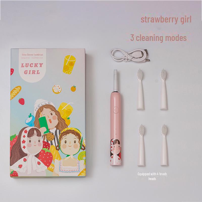Xiaohongshu Girls Series: Optional Pattern Sonic USB Rechargeable Adult Electric Toothbrush