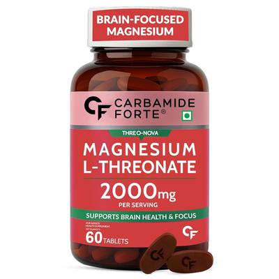 Carbamide Forte L Threonate Magnesium 2000mg Supplement for Memory Focus Sleep 60 Veg Tablets