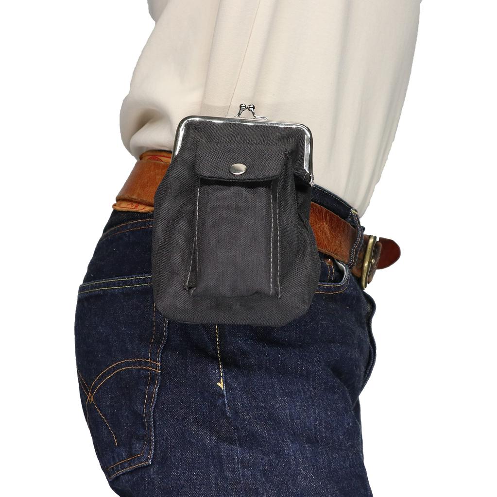 Kawasumi Manufacturing Multifunctional Work Attachment with Belt Loop and Black Pouch, 2-Way Carabiner, WK-11BK,