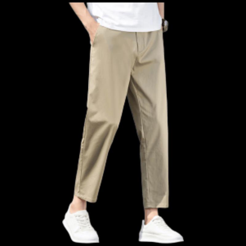Men s Cotton Blend Straight Fit Cropped Trousers 34