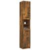 Bathroom Cabinet Smoked Oak 32 x 34 x 188.5 cm Particleboard