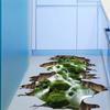 New 3D Lotus Floor/Wall Sticker Removable Mural Decals Vinyl Art Living Room Decor Suitable Home Kitchen Decorative Stickers