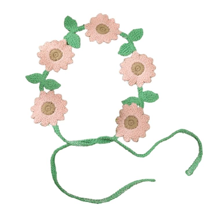 Soft Knitted Flower Hairband Adjustable Headwrap For Sensitive Scalp Beach Wedding Or Daily Use