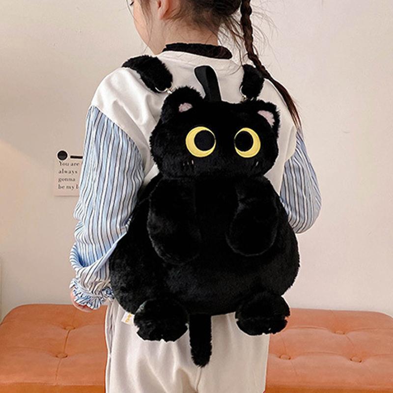 Kawaii Katzen-Spielzeug mit großen Augen für Kinder, Film-Plüsch-Rucksack, niedliche große Rucksäcke mit Stofftieren, für Jungen, Mädchen, Damen, weicher Rucksack, Geschenke