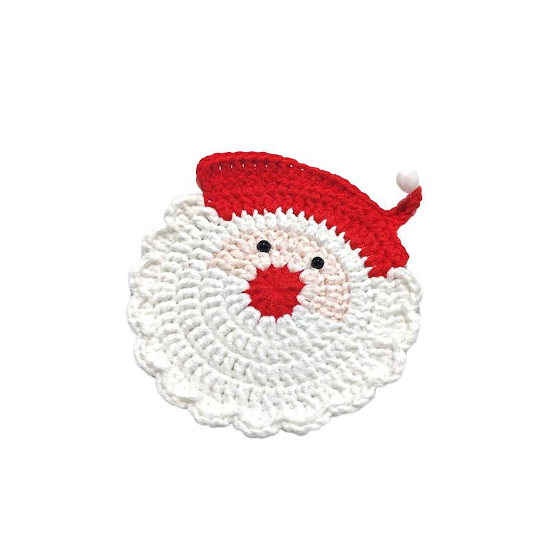 Christmas Heat-Resistant Table Protection Coasters Artistic Crochet Placemat Christmas Decorations Cute 7 Styles