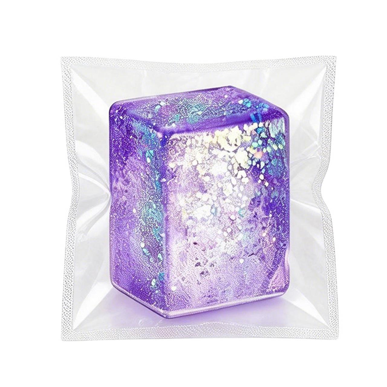 Cube Transparent à Paillettes Squishy Jouet Anti-Stress Fidget à Presser Jouet Sensoriel