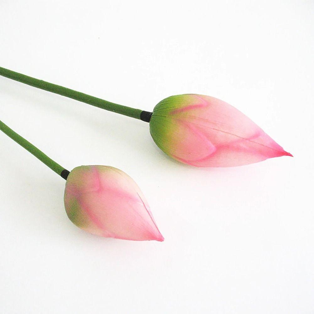 Romantic Artificial Lotus Handmade Fake Lotus Branch Simulation Lotus Leaf  Balcony