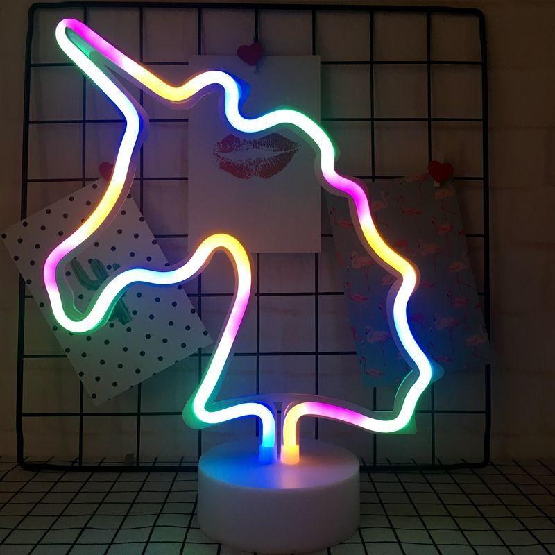 Shaped Led Cactus Neon Signs Light Holder Base Table Decoration Night Lamps