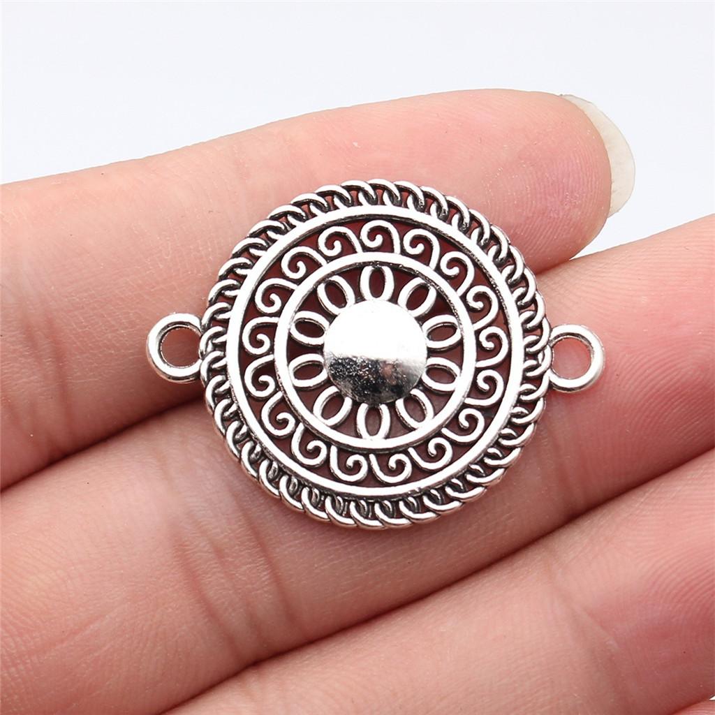 Flower Petal Connectors Botanical Themed Antique Bronze Zinc Alloy Jewelry Making Connect Charms Extender Connectors