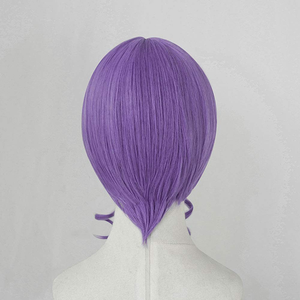 Cosplay Twin Tails with Perfect for Halloween Parties 3 Bonus Items Heat-resistant Wig, Violet/purple, Bun, +