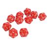 10PCS Polyhedral Dice Set Plastic Lightweight 20 Sided Dice for Role Playing Table Games Red