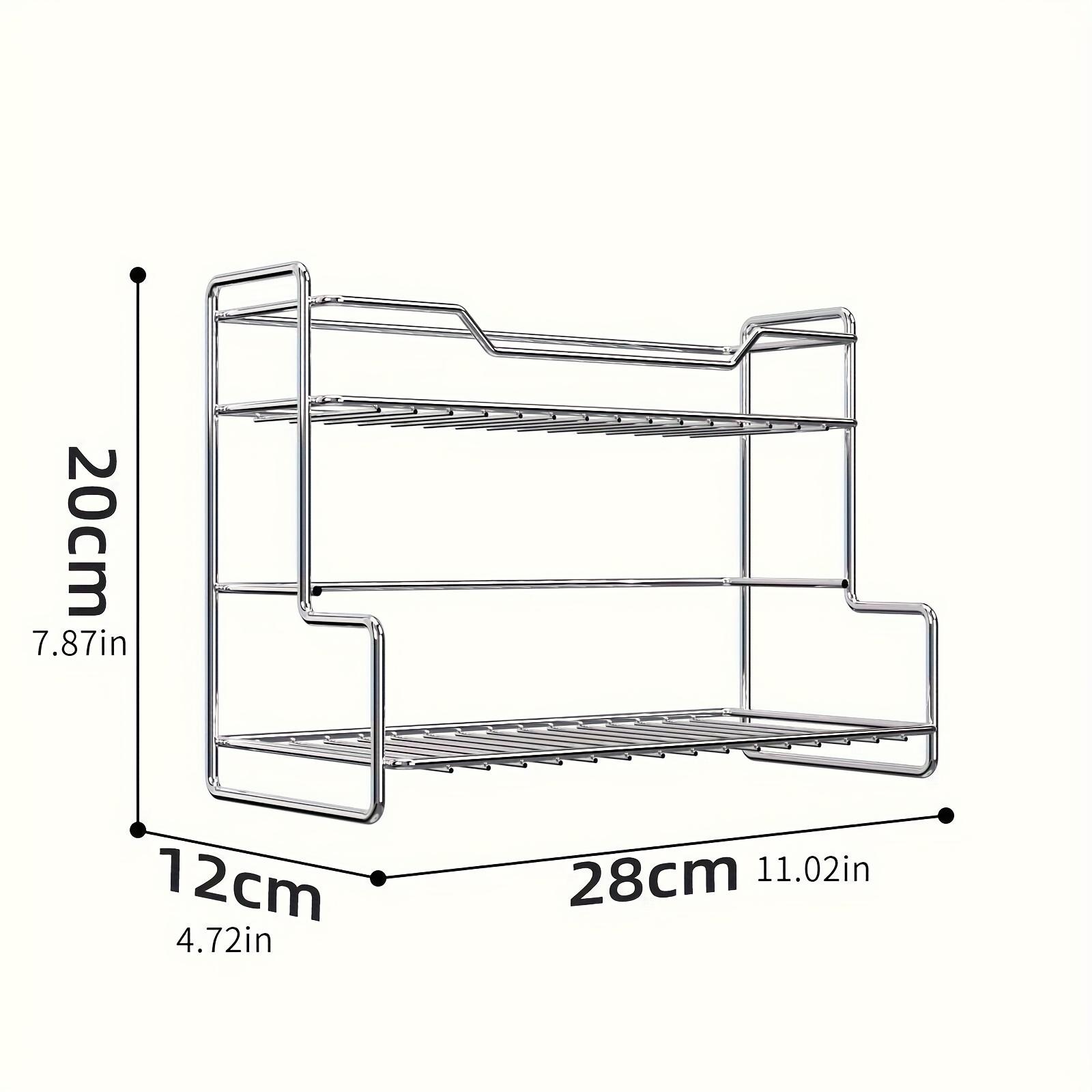 

Modern Stainless Steel Kitchen Rack, Multi-functional Open Storage Racks, for Spices, Jars and Bathroom Accessories Organizer