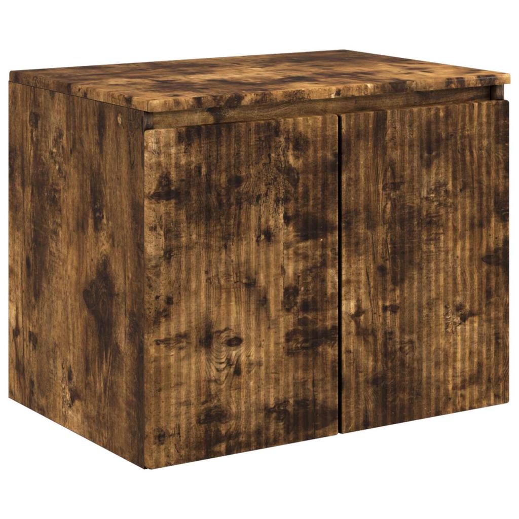 Bathroom Cabinet Set 5 pcs Smoked Oak Wood Based Material