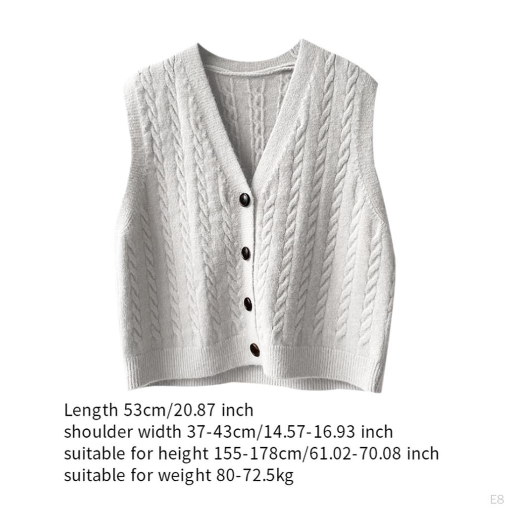 Buttoned Knit Vest Dating Retro Fashion Casual Comfortable Sleeveless