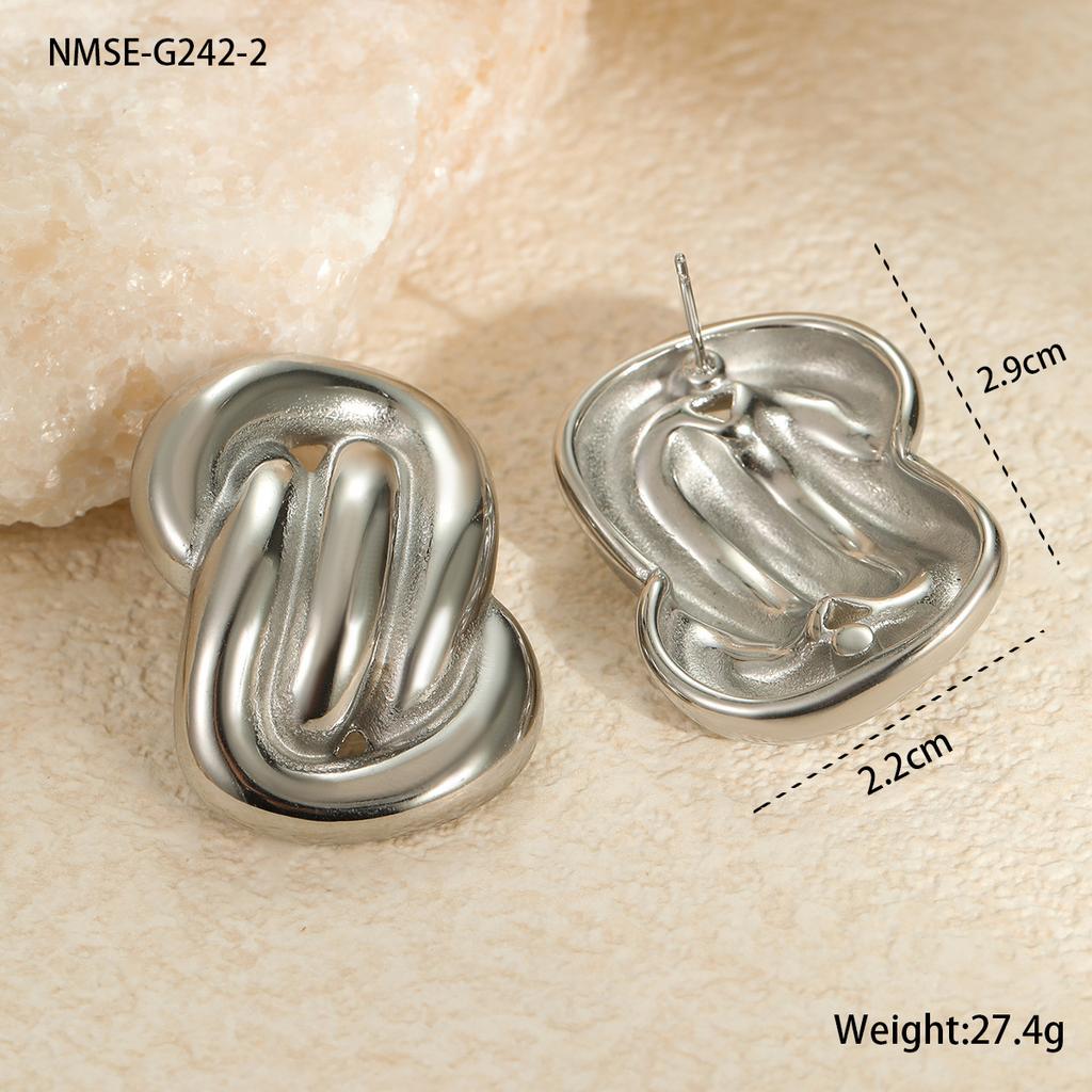 GEMCHIC Women's Stainless Steel Geometric Earrings Gold Silver Fashion Statement Studs