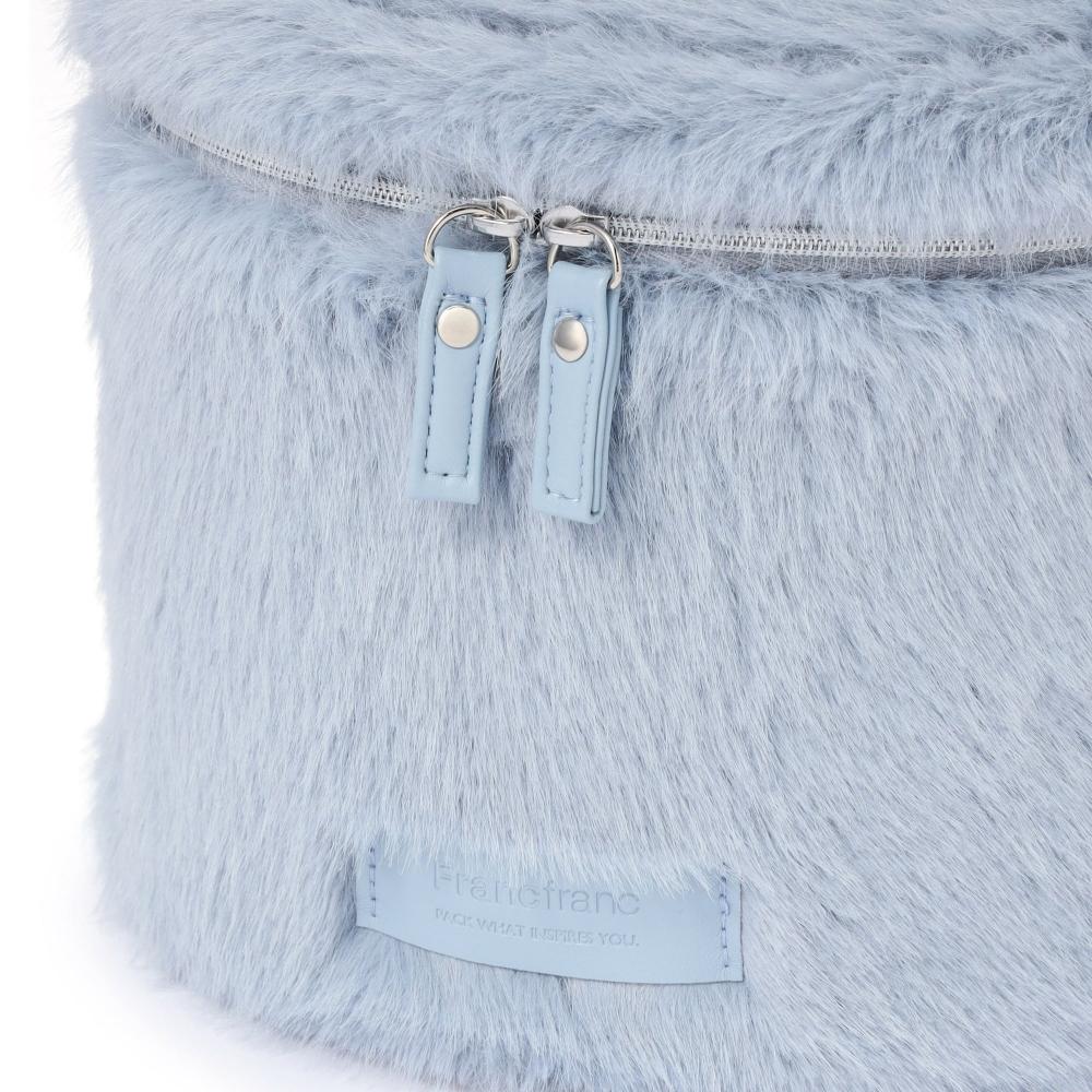 Franc Franc Eco Fur Vanity Pouch Light Blue