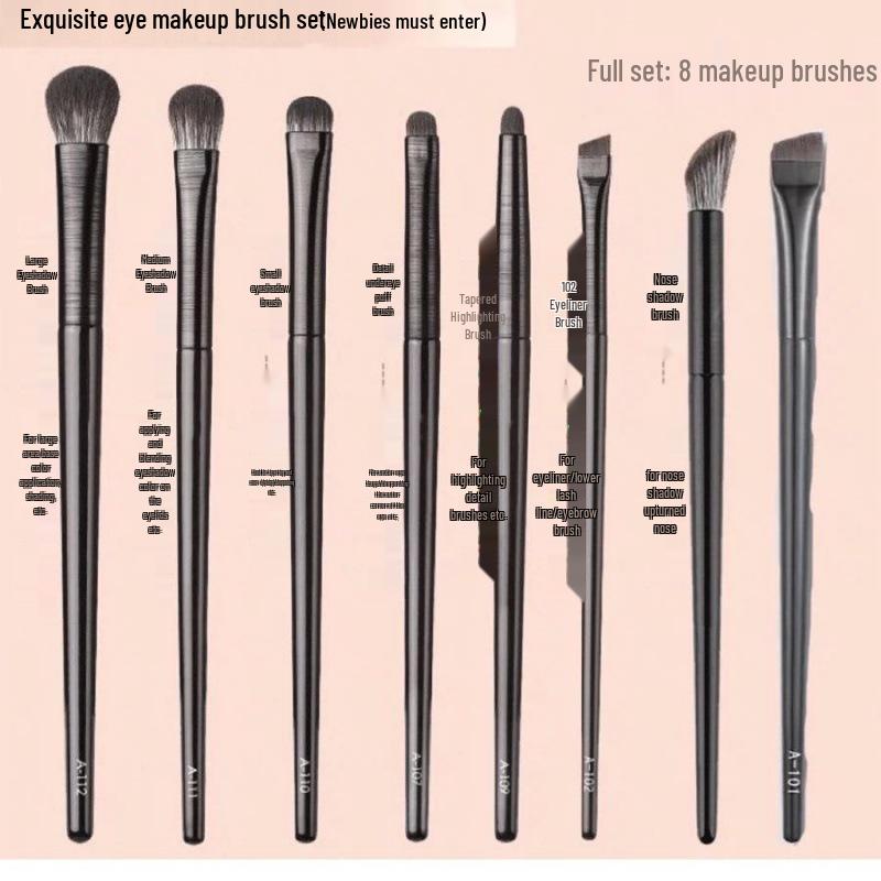 15-piece Makeup Brush Set: Eye, Stippling, Blush, Lip, Scythe-shaped, Eyeshadow, Nose Shadow, Full Setting Brushes