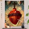 Sacred Heart of Jesus Canvas Painting Mary Hanging Bohemian Tapestry Cheap Hippie Wall Hanging Bohemian Wall Tapestrie