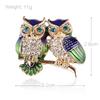 Spille Trendy Doppio Gufo Spilla Strass Spilla Pin Uccello Animale Festa Casual Abito Decorazione Spilla Per Donne Corsage Regali