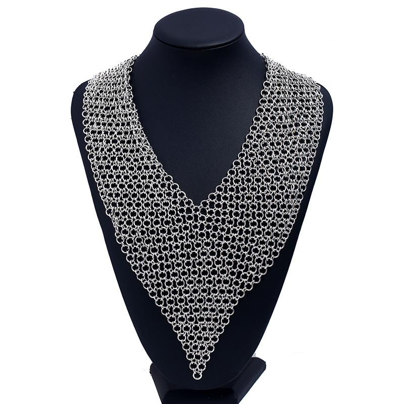 Western Designer Statement Necklace With Openwork Iron Circle For Wedding And Travel Keepsake