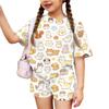 Kids Casual Two Piece Set Short Sleeve Top and Shorts Animal Pattern Lightweight Comfortable Summer Outfit for Boys and Girls