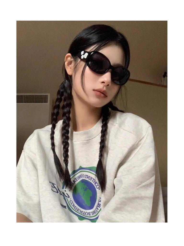 Women's Elegant Floral Sunglasses: Slimming, Anti-Ultraviolet, Versatile, Perfect for Photos and Sunshade