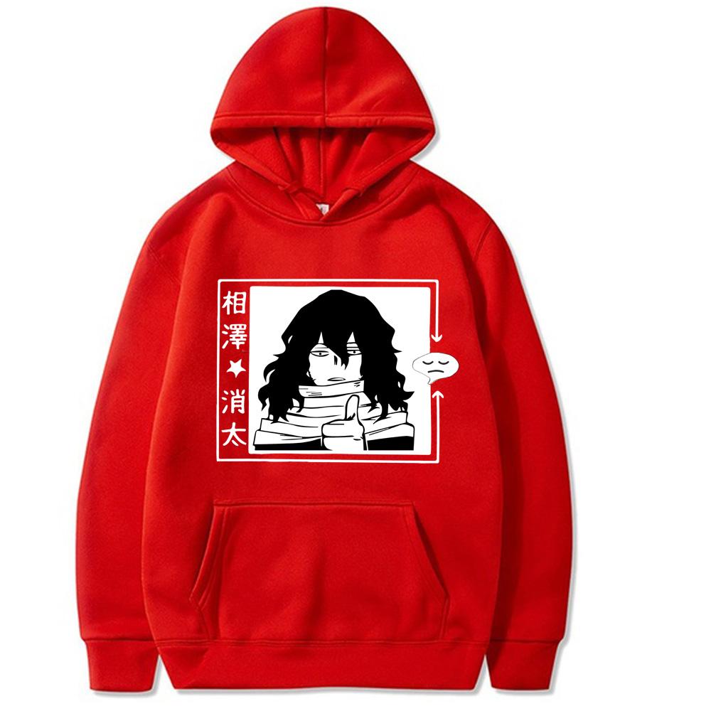 Anime My Hero Academia Aizawa Shouta Grafik Bedruckter Kapuzenpullover Herren Damen Lässige Lockere Hoodies Manga Pullover Harajuku Sweatshirt