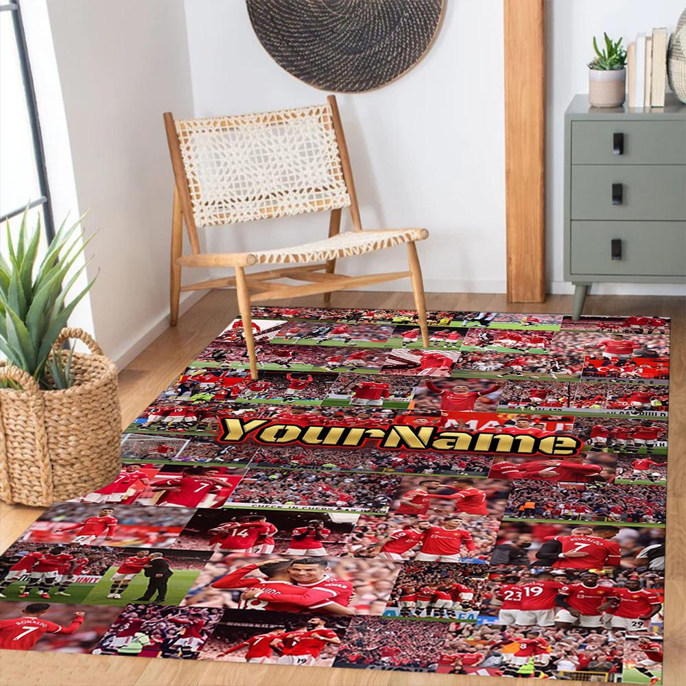 Manchester Personalized Text Carpet Design for Bedrooms Outdoor Game Room Kitchen Antislip Carpet Decorate Offices Best for Christmas