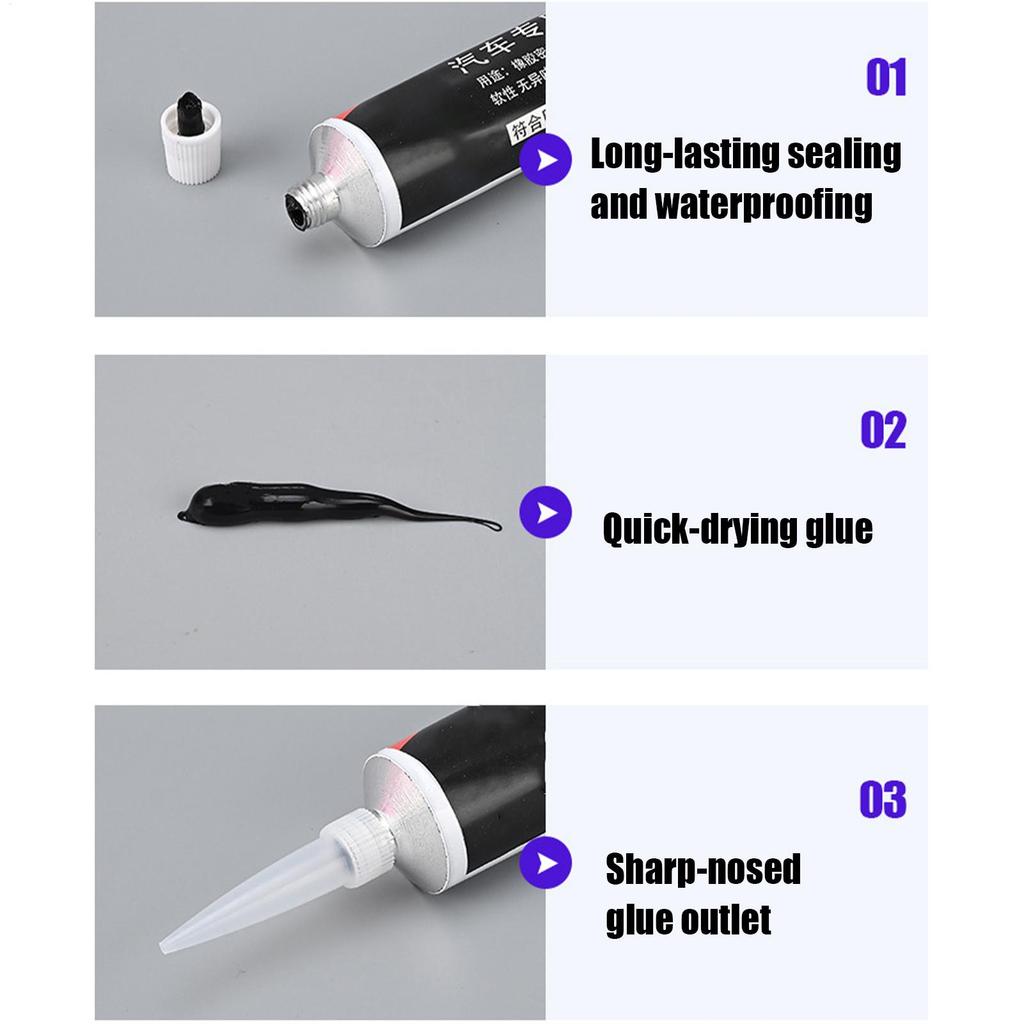 Black Automotive Sealant Windshield Silicone Adhesive Sealant Efficient Window Sealant Glue Universal Waterproof Repair Sealer