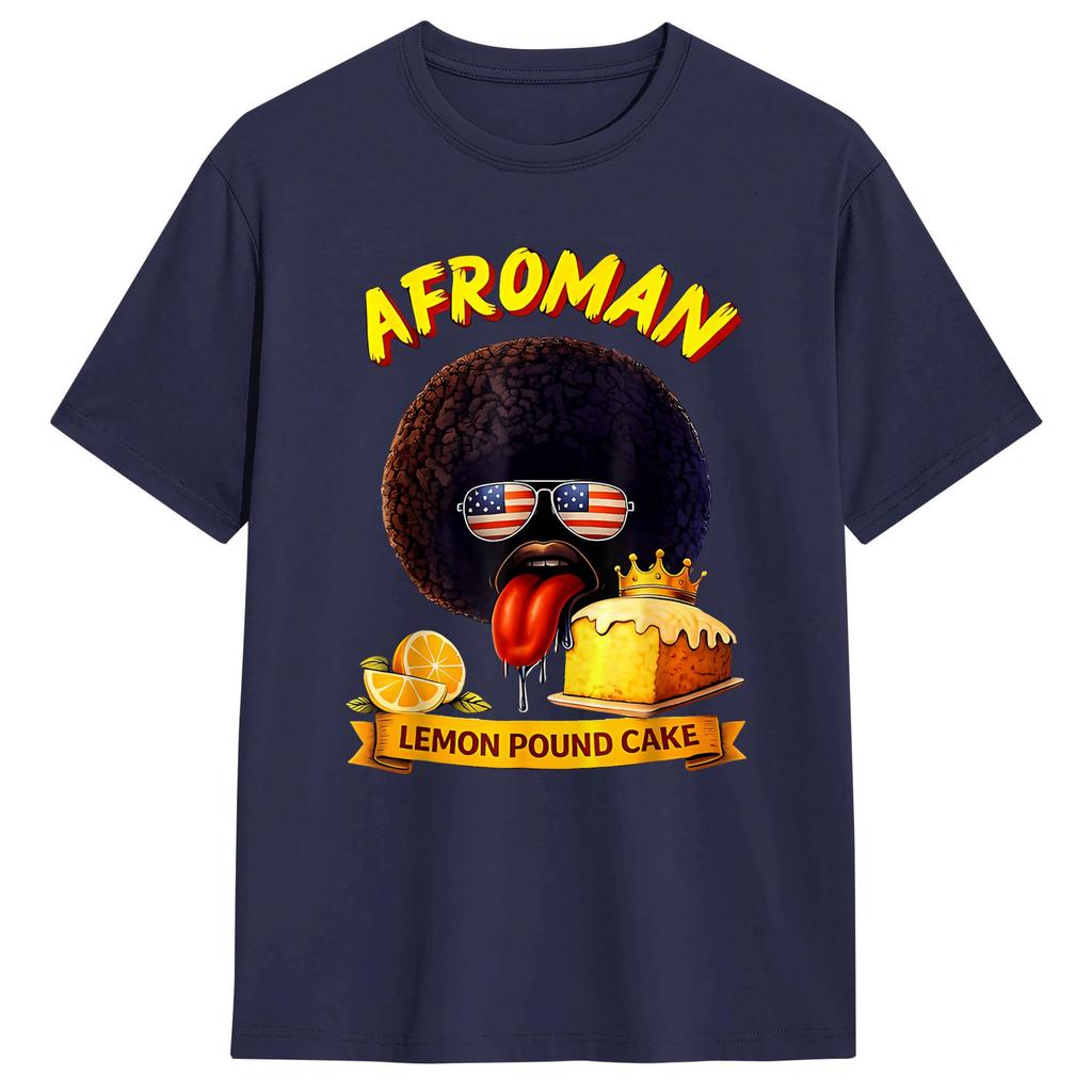 2026 AfroUnisex Lemon Pound Cake TShirt Summer 100 Cotton TShirts For Unisex Casual Tshirt Short Sleeve Vintage Tees