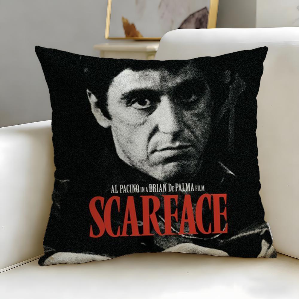 classic movie Scarface Cushion Cover Soft  EasyWash Pillow Case  Versatile for Couch Bed Travel and Office