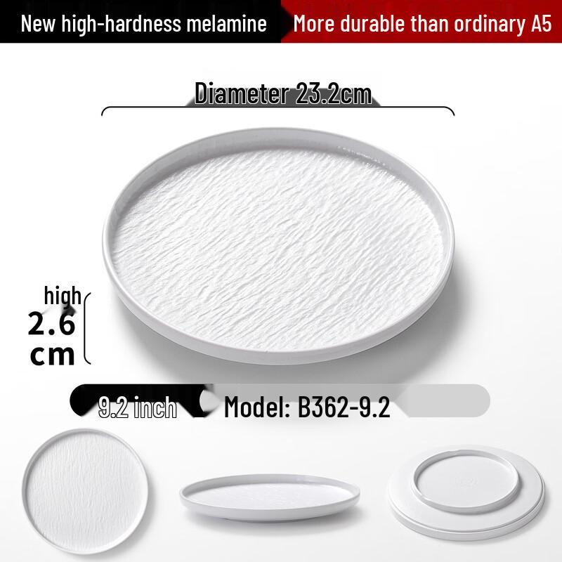 

MOLUONA Melamine Flat Dinner Plate