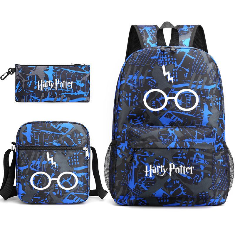 Harry Potter Academy Badge Harrypotter Backpack Student Schoolbag Shoulder Bag Pencil Case 3PCS Set