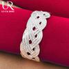 925 Sterling Silver 27mm Interwoven Mesh Bracelet Fashionable Wedding Jewelry