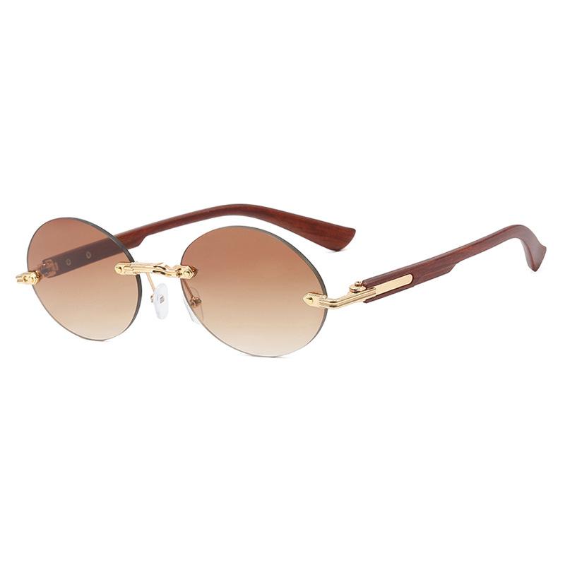 Luxury Metal Oval Frame Sunglasses for Women Small Frame Oval Sun Glasses UV400 Vintage Outdoor Eyeglasses Goggles