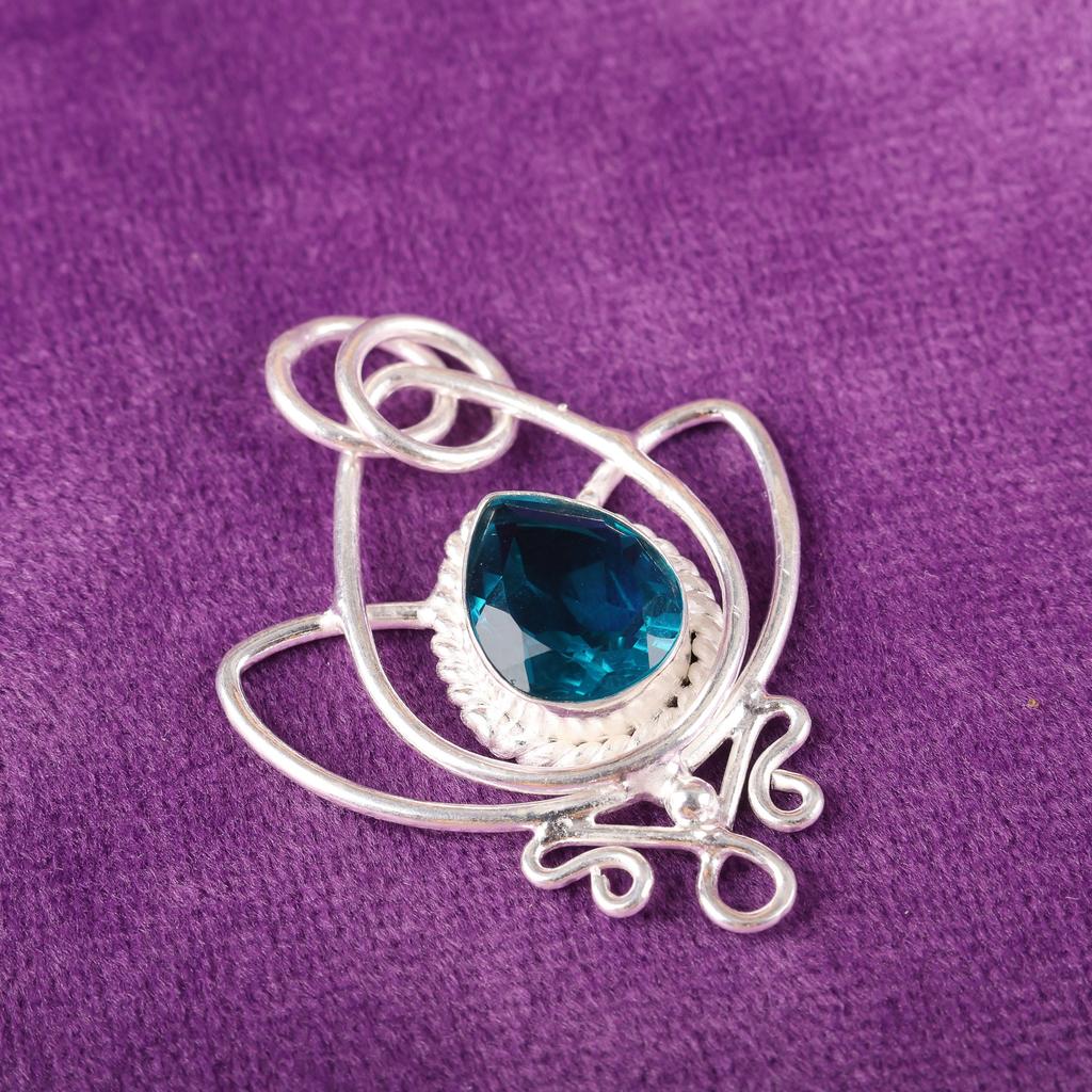 Apatite Handmade Silver Jewelry, 925 Sterling Silver Pendant, Handmade Beautiful Gemstone Jewelry, Apatite Pendant For Her