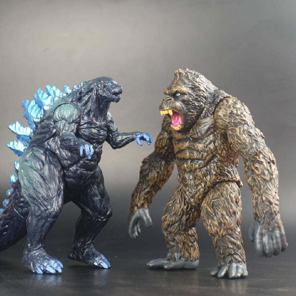 18CM Godzilla VS King Kong 3 Têtes Drago King Ghidorah Gorille Godzilla Colle Souple Figurine d'Action Jouet de Collection
