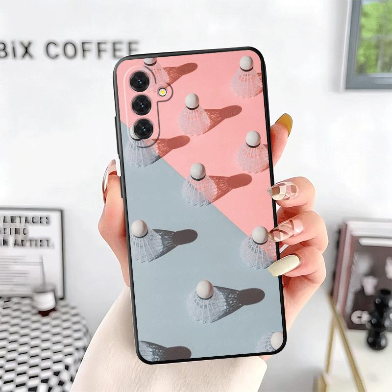 Badminton Sport Soft Phone Case for Samsung A17 A37 A57 A16 A26 A36 A56 A15 A25 A35 A55 A14 A24 A34 A54 A13 A23 A33 A53 A52 A12