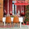 Set Of 2 Flat Printing Curtains Without Rod Christmas Ornaments Snowflakes New Year Festival Fashion Machine Curtain Made Polyester