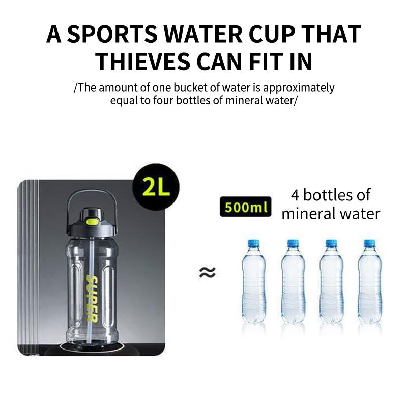 2L Sports Water Bottle Leak Proof Big Capacity Sturdy Water Jug for Bike Climbing Camping