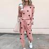IHUASU Women's Fashion Casual Long Sleeve O-Neck Pants Suits