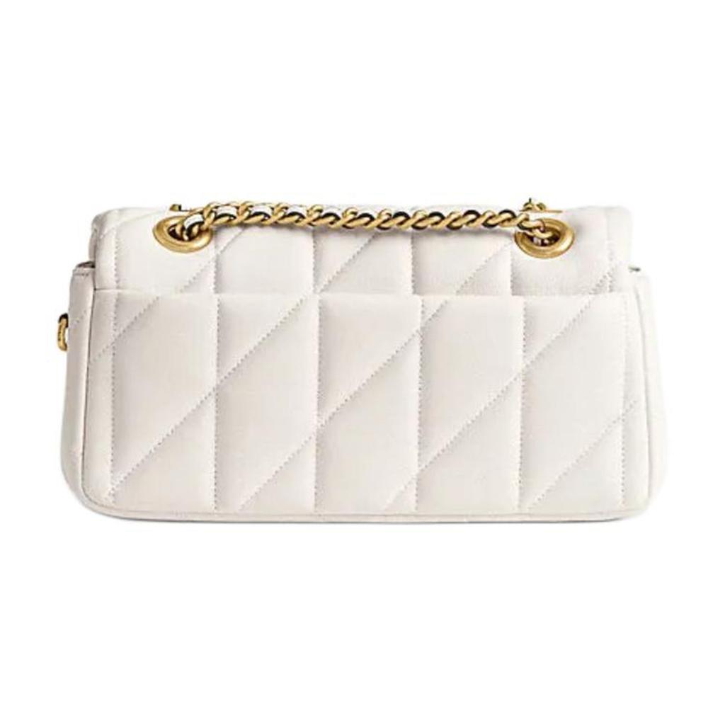 Coach Tabby 20 Striped Quilted Push Lock Closure Logo Flap Pillow Bag Women Handbags Chalk-White CP149-B4HA