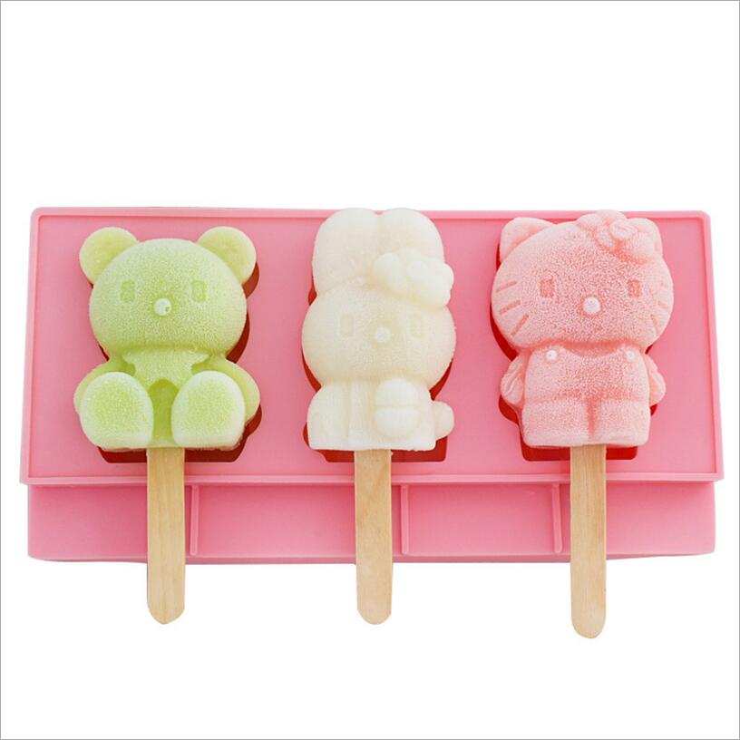 

Homemade Silicone Cartoon Cute Ice Pop Molds Popsicle Molds Ice Trays Ice Cream Maker Frozen Holder Mould Kitchen Tools