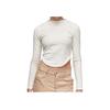 Jordan Solid Color Crew Neck Basketball Sports Pullover Long Sleeve T-Shirt Women Tops Off-White FN5400-133