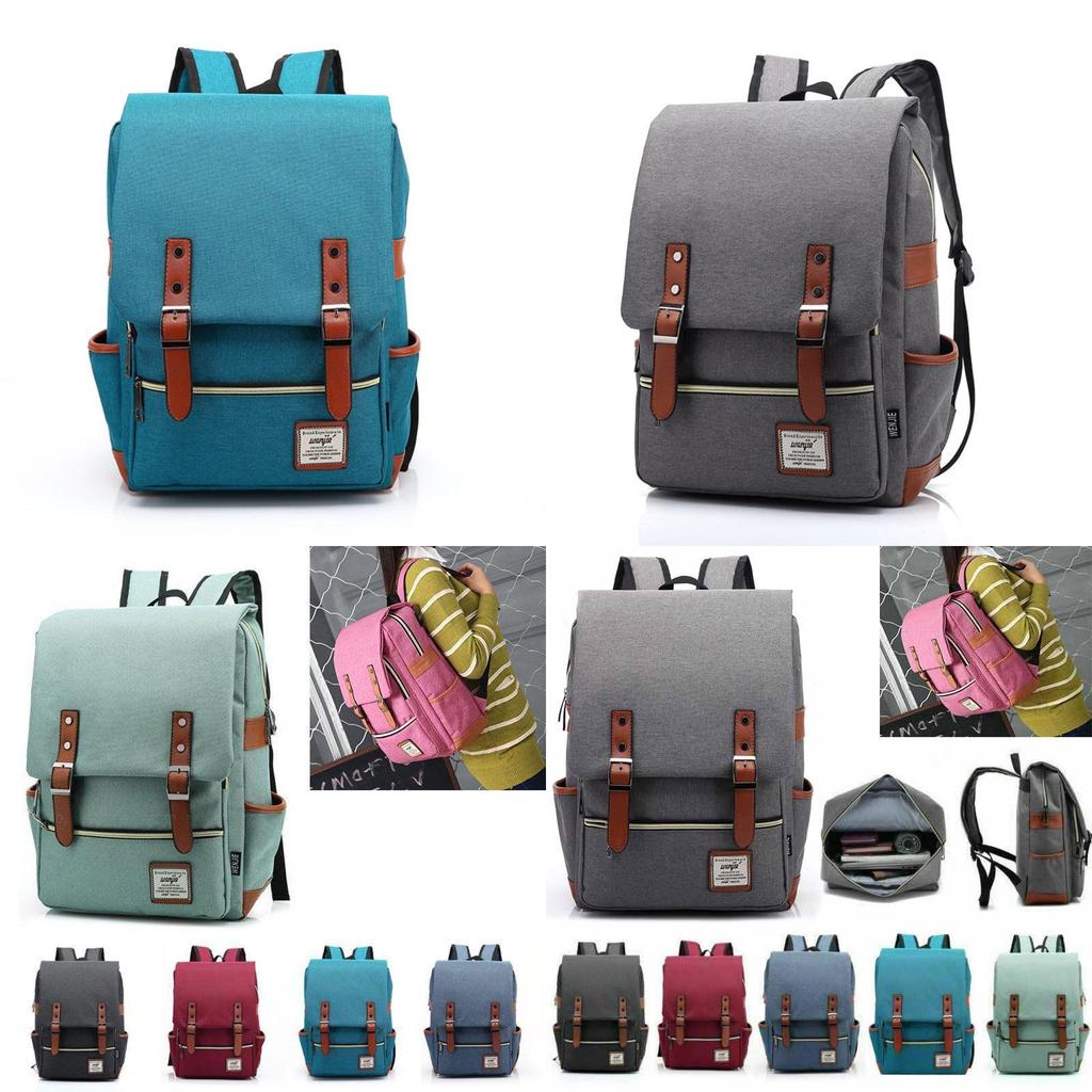 Spacious Unisex Canvas Leather Travel Backpack For School And Laptop Storage