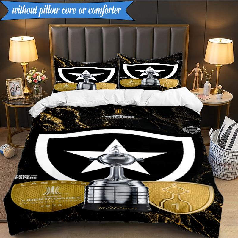 3PCS Botafogo De Futebol E Regatas Printed Soft Bedding Set,Including 1pc Duvet Cover And 2pcs Pillowcases Perfect for Bedroom, Dormitory, Fan Gift