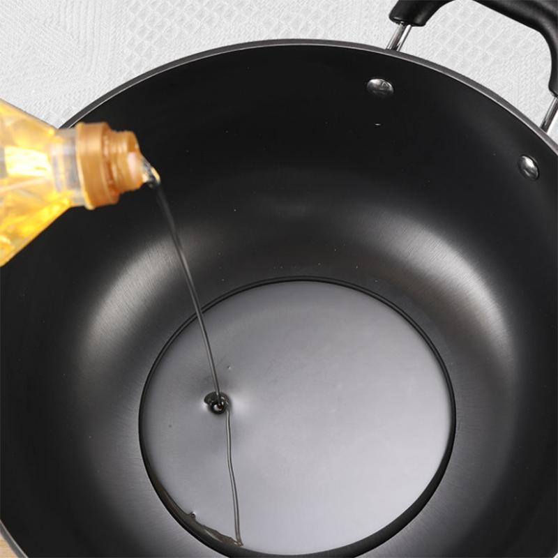 Oală îngroșată de modă veche din fontă Tigaie mare Arată cu inducție Oală specială din fier cu două urechi Oală mare Tigaie pentru uz casnic