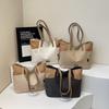 Casual Canvas Bag Women's 2025 New Tote Bag Large Capacity Fashion Shoulder Bag Student Class Commuting Bag